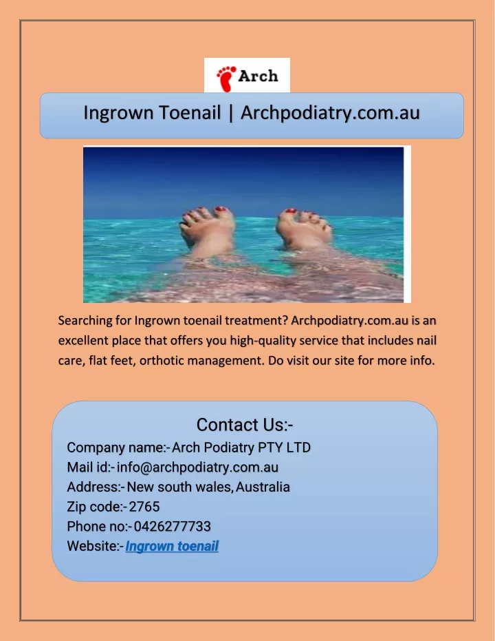 ingrown toenail archpodiatry com au