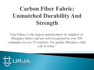 Carbon Fiber Fabric - Unmatched Durability And Strength