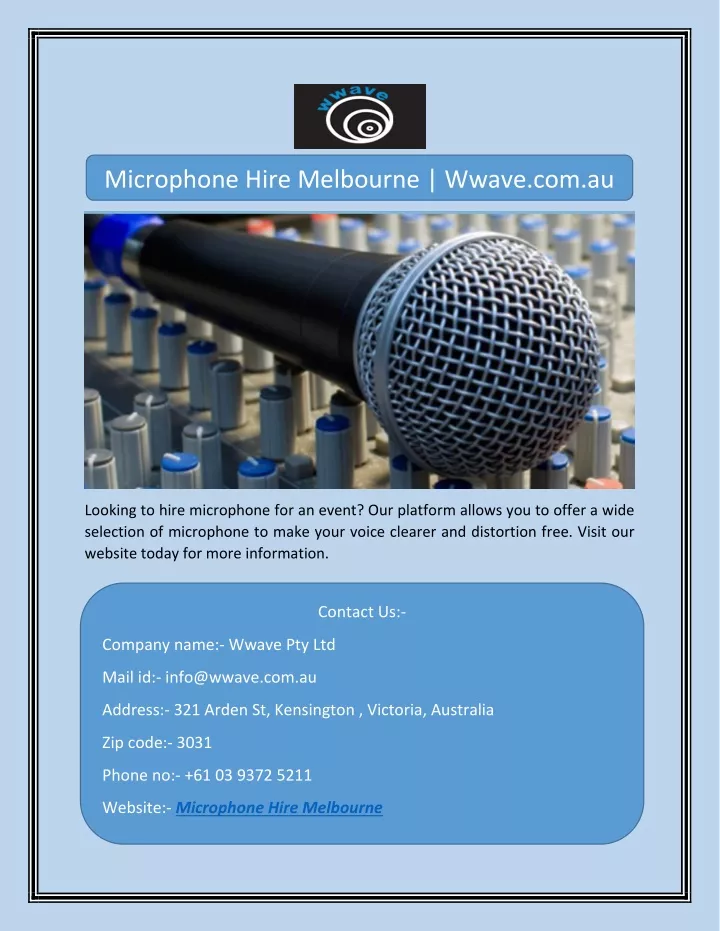 microphone hire melbourne wwave com au