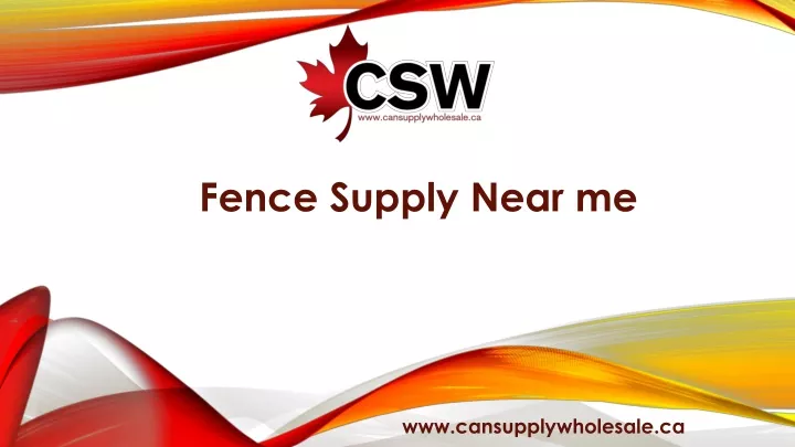 fence supply near me