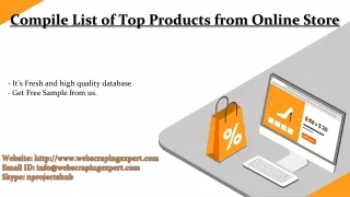 compile list of top products from online store
