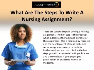 What Are The Steps To Write A Nursing Assignment