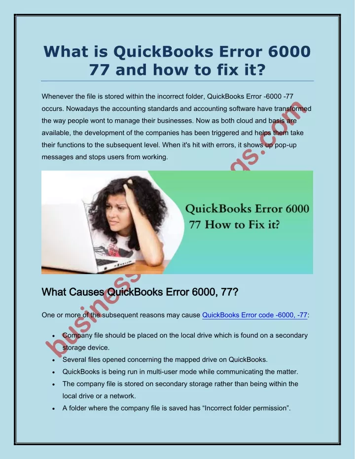 what is quickbooks error 6000 77 and how to fix it