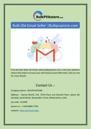 bulk old gmail seller bulkpvastore com
