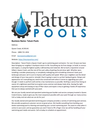 Tatum Pools