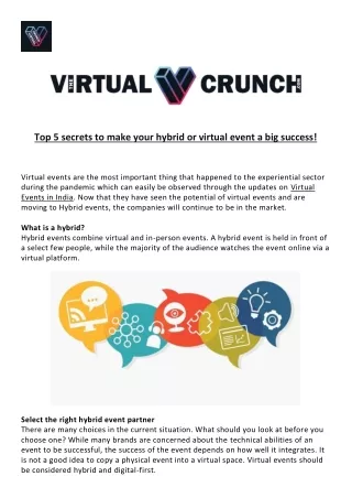 Hybrid Event's Updates: The Virtual Crunch