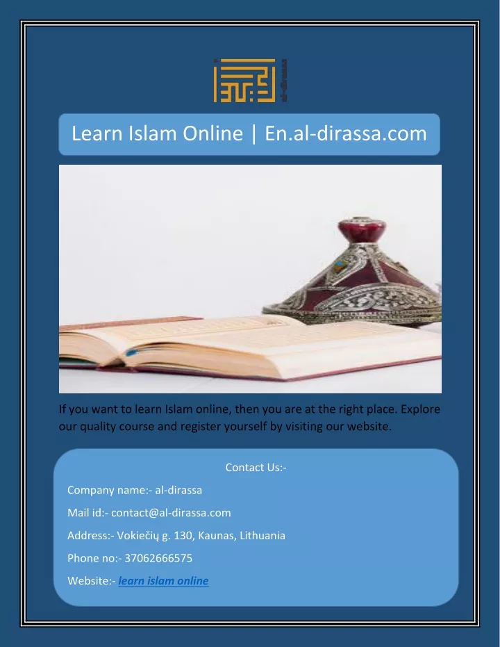 learn islam online en al dirassa com