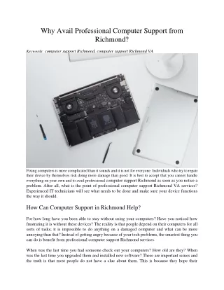 why avail professional computer support from