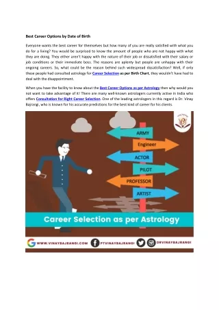 best career options by date of birth