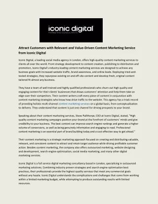 attract customers with relevant and value driven