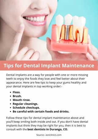 Tips for Dental Implant Maintenance