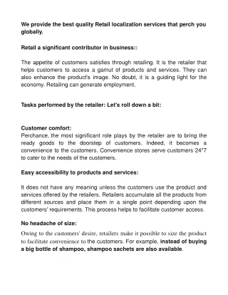 Professional retail localization services