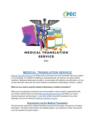 MEDICAL TRANSLATION SERVICE