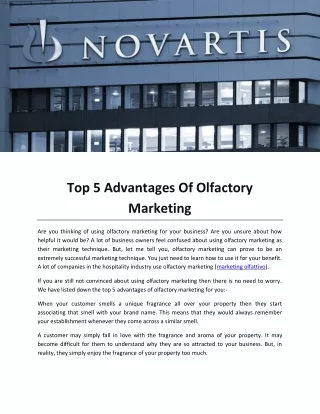 Top 5 Advantages Of Olfactory Marketing