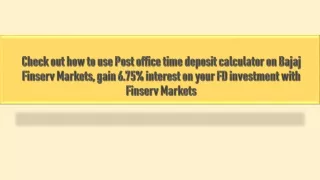 Post Office Time Deposit calculator