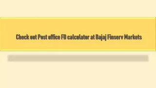 Post office fixed deposit calculator