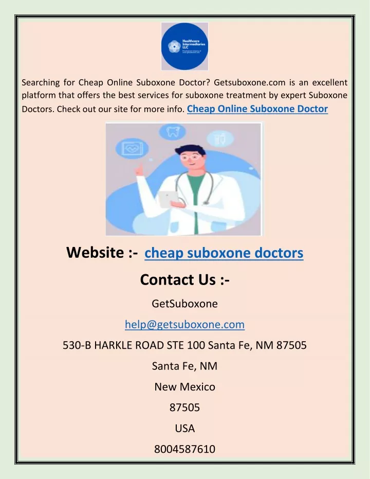 searching for cheap online suboxone doctor
