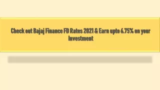 Bajaj finance fd rates 2021