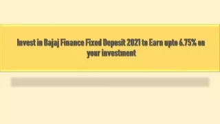 Bajaj finance fixed deposit