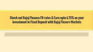 Bajaj finance fd rates
