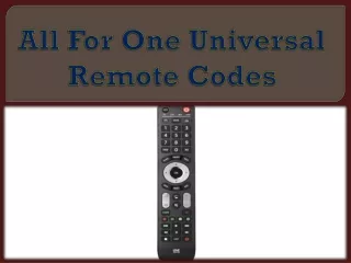 all for one universal remote codes