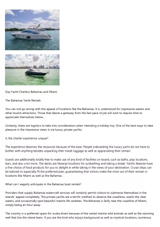 day yacht charters bahamas and miami