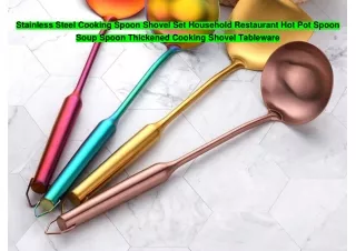 Stainless Steel Cooking Spoon Shovel Set Household Restaurant Hot Pot Spoon Soup Spoon Thickened Cooking Shovel Tablewar