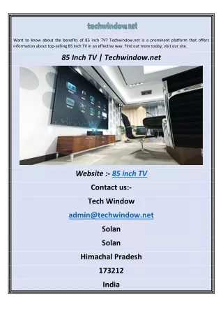 85 Inch TV  Techwindow.net