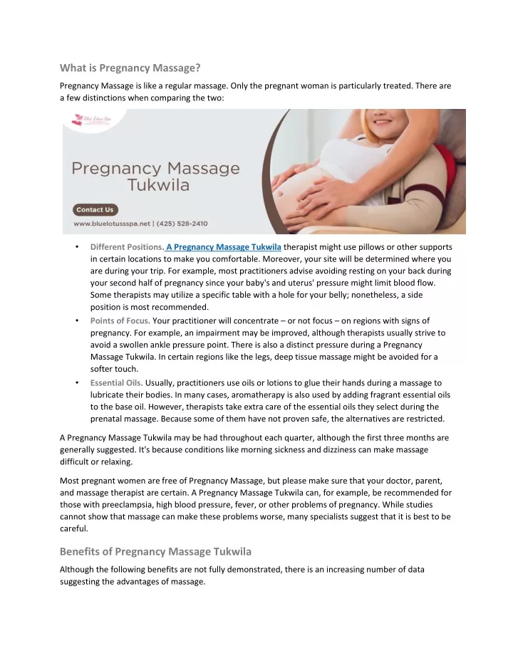 what is pregnancy massage