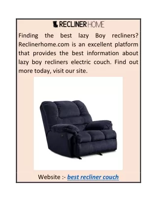 Best Recliner Couch  Reclinerhome.com