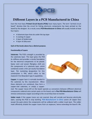 Different Layers in a PCB Manufactured in China