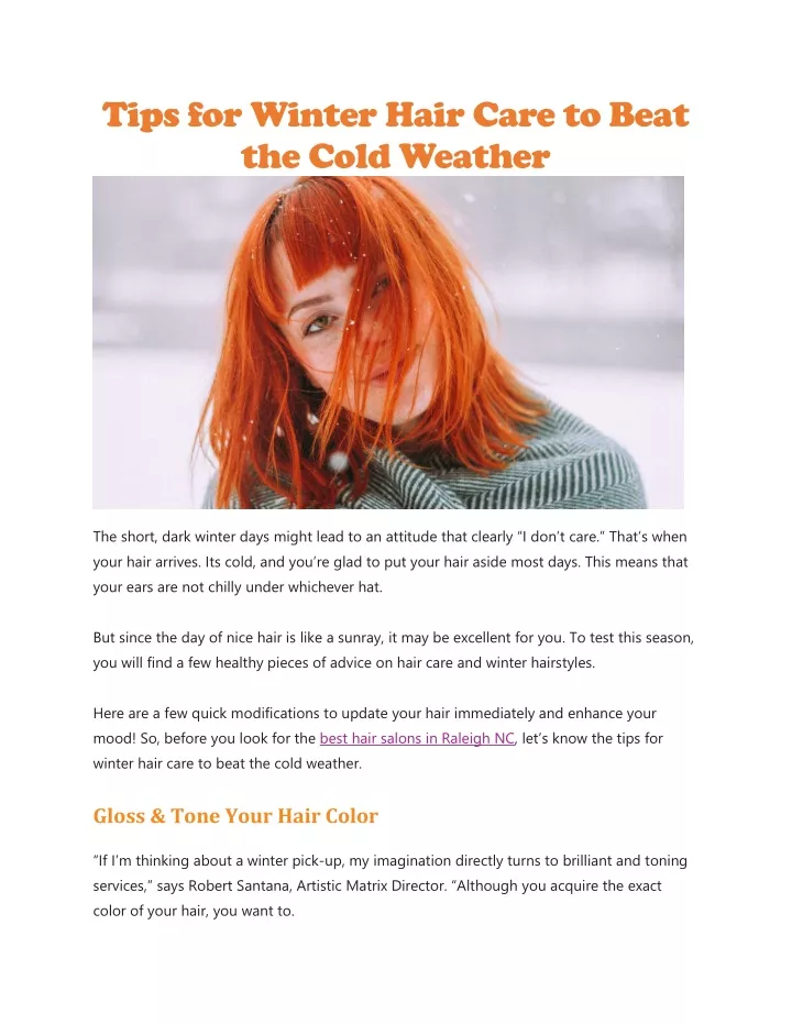 tips for winter hair care to beat the cold weather