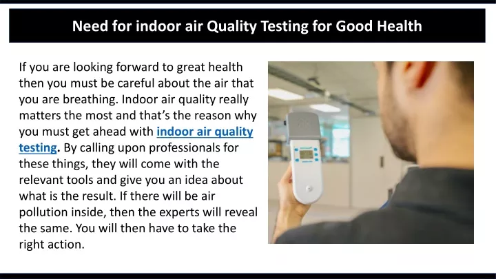 need for indoor air quality testing for good