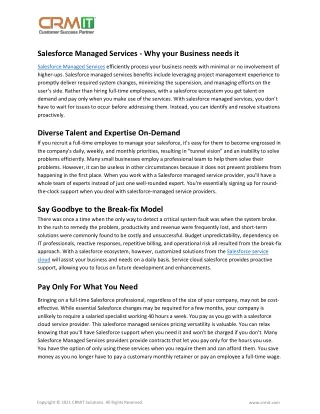 salesforce managed services why your business