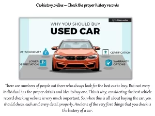 Carhistory.online – Check the proper history records