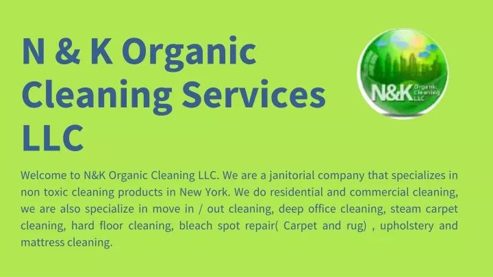n k organic cleaning services llc