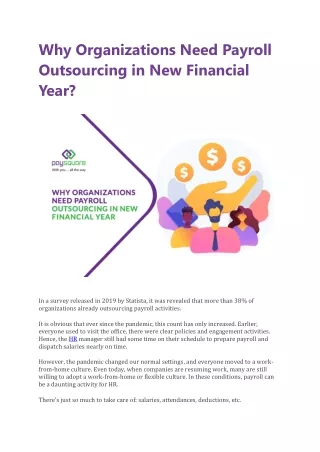 Why Organizations Need Payroll Outsourcing in New Financial Year