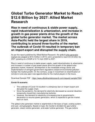 global turbo generator market to reach