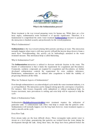 what is the sedimentation process