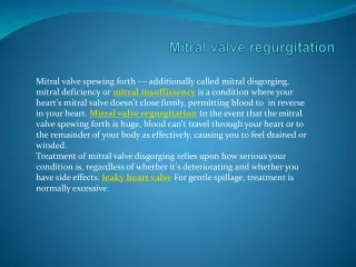 Mitral valve regurgitation