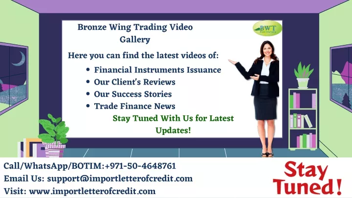 bronze wing trading video gallery here