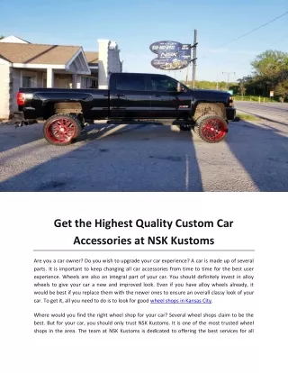Get the Highest Quality Custom Car Accessories at NSK Kustoms