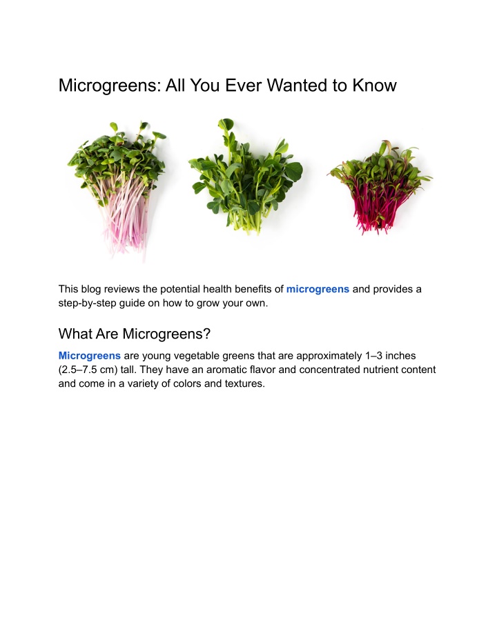 microgreens all you ever wanted to know