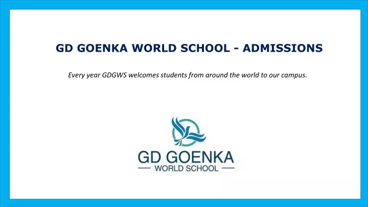 gd goenka world school admissions