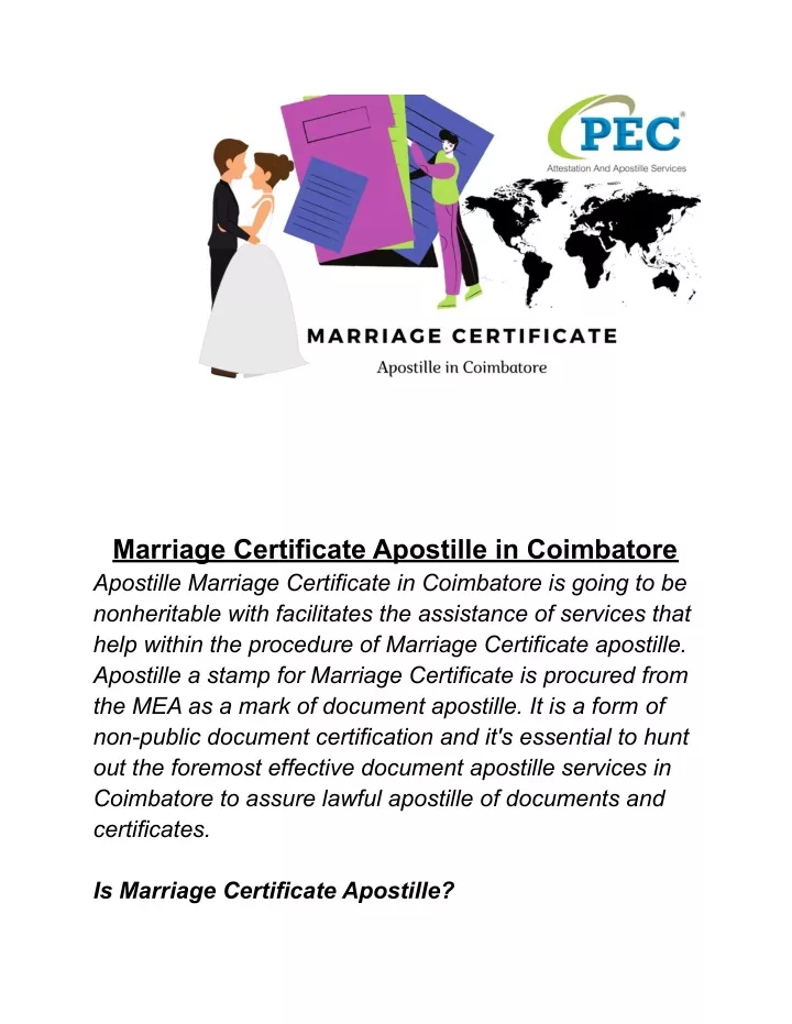 marriage certificate apostille in coimbatore