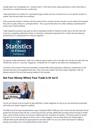 Trade Writing - for Cash! in 21st Century