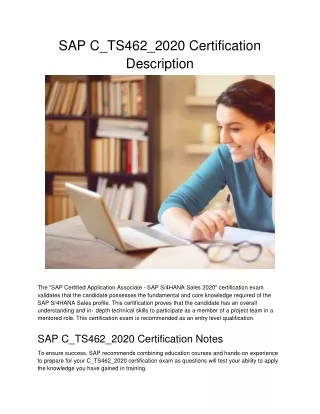 sap c ts462 2020 certification description