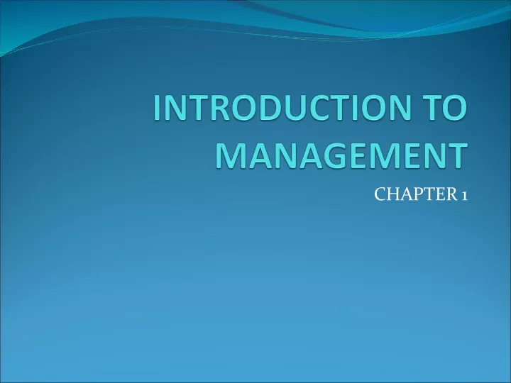 introduction to management