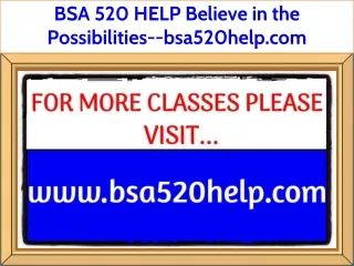 bsa 520 help believe in the possibilities