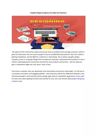 graphic design company can help your business
